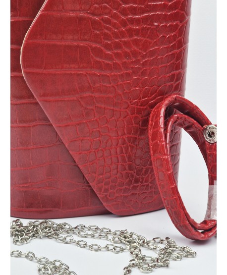 Torebki kopertówki ekoskóra wężowe czarna czerwona