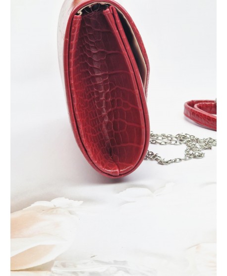 Torebki kopertówki ekoskóra wężowe czarna czerwona