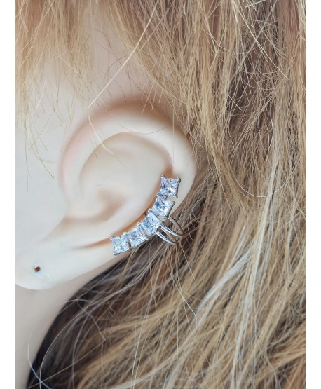 Nausznica stal srebrne cyrkonie