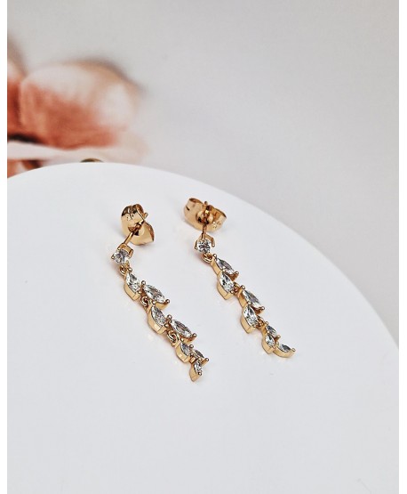 Kolczyki stal lekko wiszące łezkowe cyrkonie