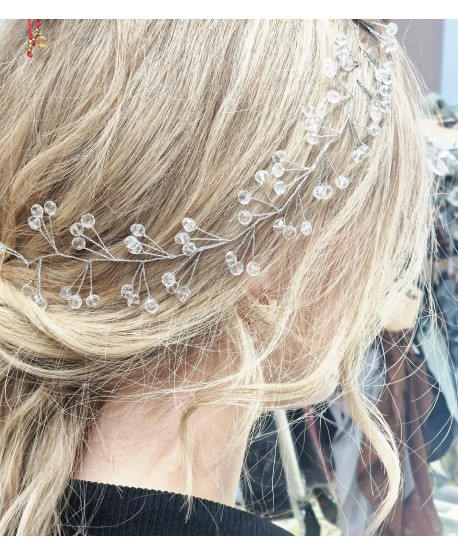 Ozdoba srebrna gałązka z kryształkami