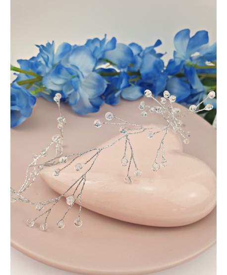 Ozdoba srebrna gałązka z kryształkami