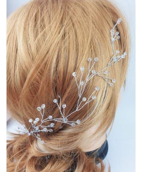 Ozdoba srebrna gałązka z kryształkami