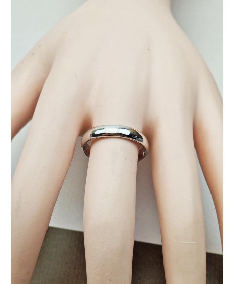 Pierścionek obrączka stal srebrna klasyczna