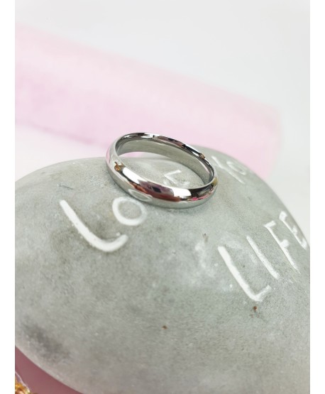 Pierścionek obrączka gładka srebrna stal