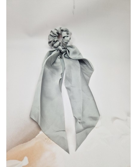 Gumki jednolite satynowe scrunchie z chustkami