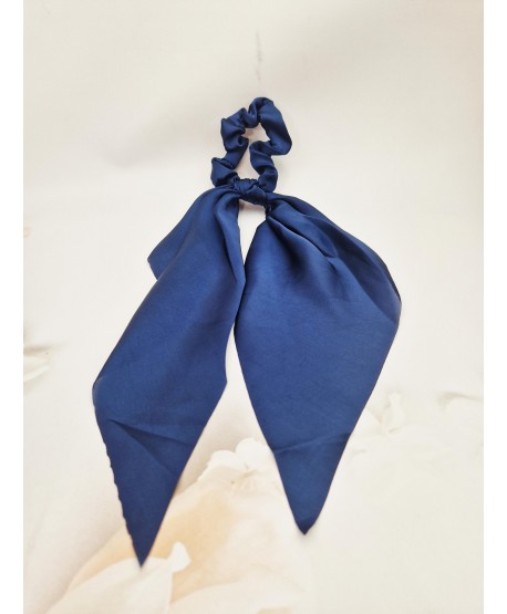 Gumki jednolite satynowe scrunchie z chustkami
