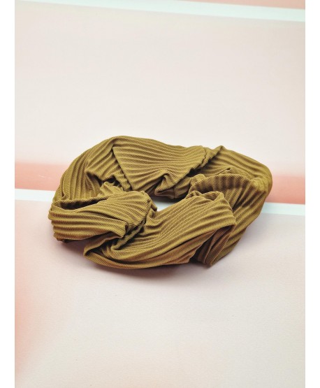 Gumki scrunchie plisowane odcienie beżu