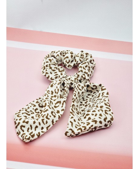 Gumki scrunchie z chustką w ciapki