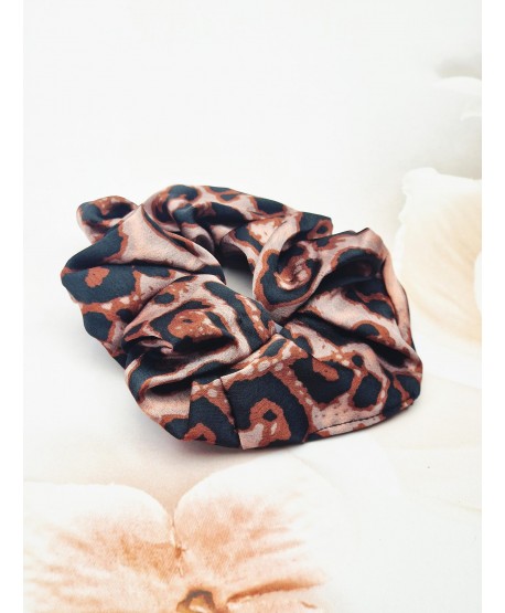 Gumki scrunchie panterkowe