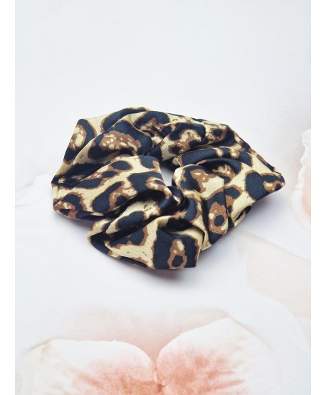 Gumki scrunchie panterkowe