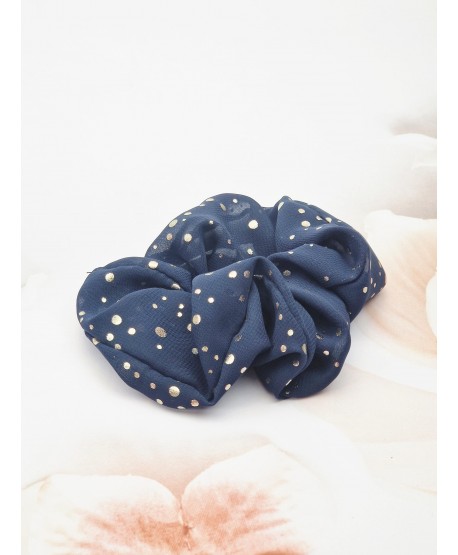 Gumki scrunchie ze złotymi drobinkami