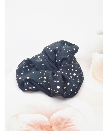 Gumki scrunchie ze złotymi drobinkami