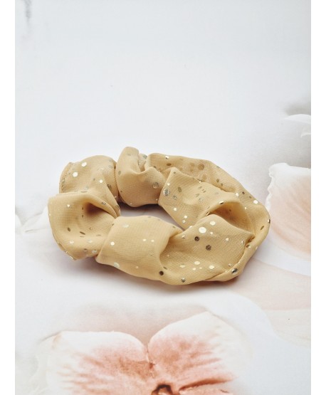 Gumki scrunchie ze złotymi drobinkami