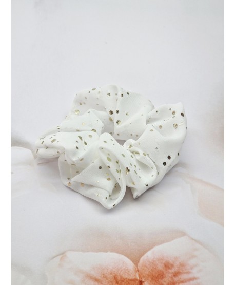 Gumki scrunchie ze złotymi drobinkami