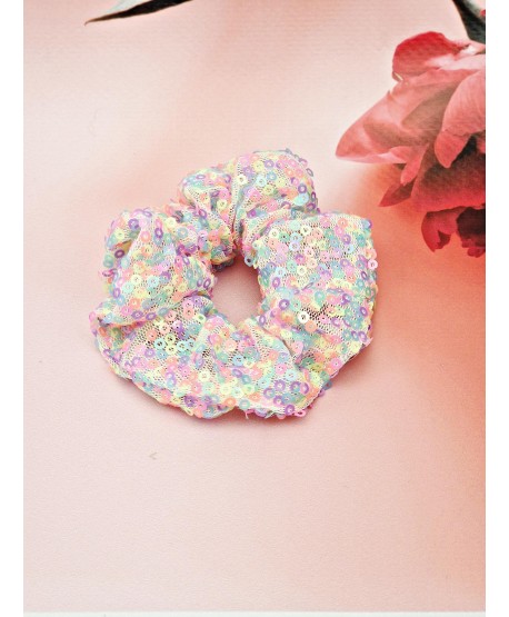 Gumki scrunchie cekinowe