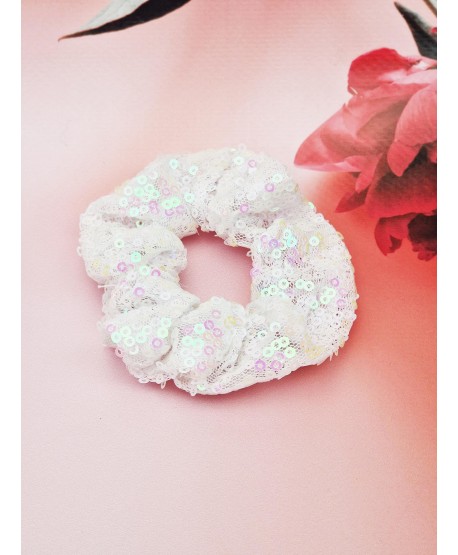 Gumki scrunchie cekinowe