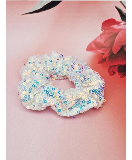Gumki scrunchie cekinowe