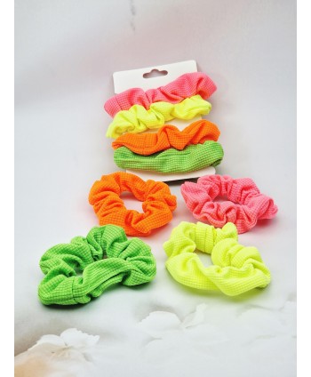 Gumki scrunchie jaskrawe kolory