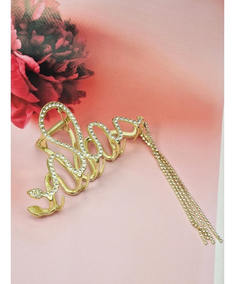 Spinki do włosów cyrkoniowe węże z łańcuszkami