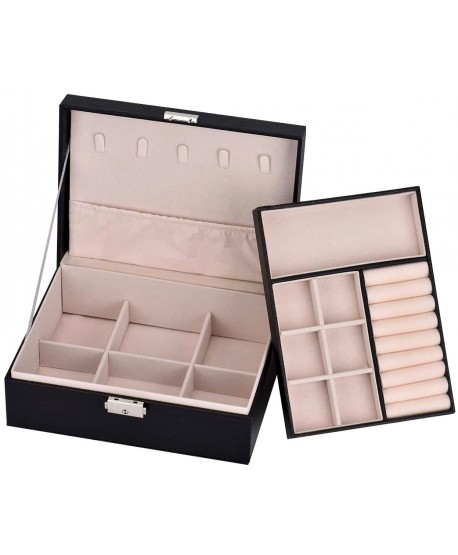 Szkatułka na biżuterię ekoskóra czarna