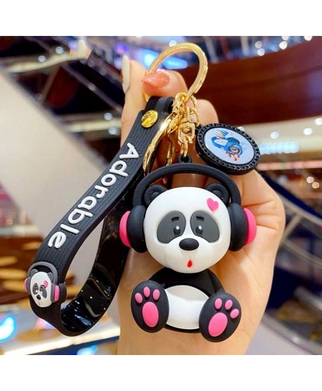 Breloczek z pandą ze słuchawkami