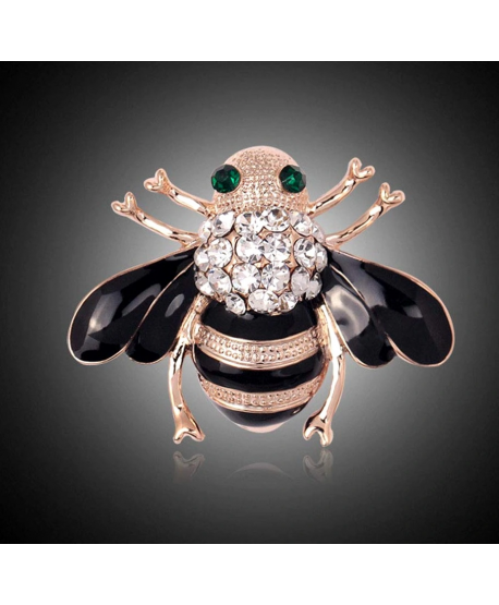 Broszka malutka pszczoła czarno-złota