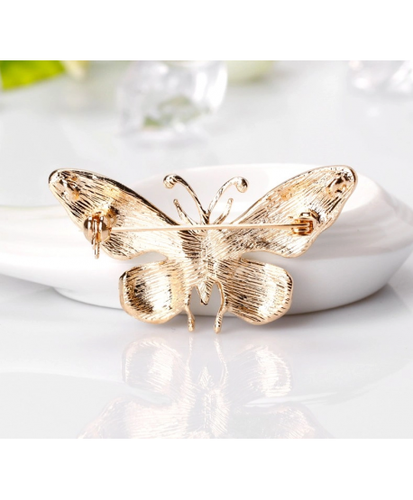 Broszka mały motylek z turkusem i chabrem