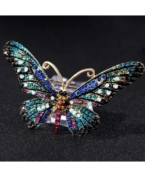 Broszka motyl z turkusem