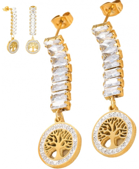 Kolczyki stal cyrkoniowe drzewka szczęścia