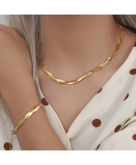 Łańcuszek stal spleciona płaska żmijka