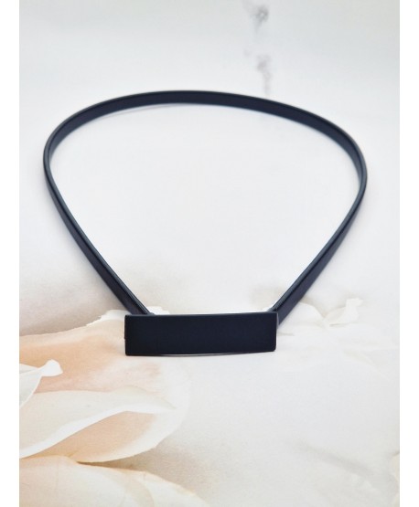 Pasek sprężynkowy czarny z gładką klamerką