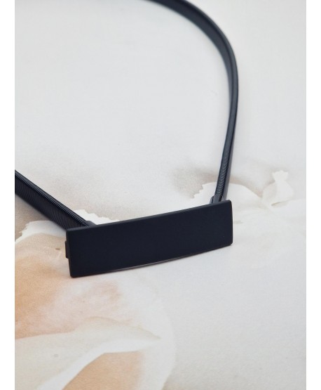 Pasek sprężynkowy czarny z gładką klamerką