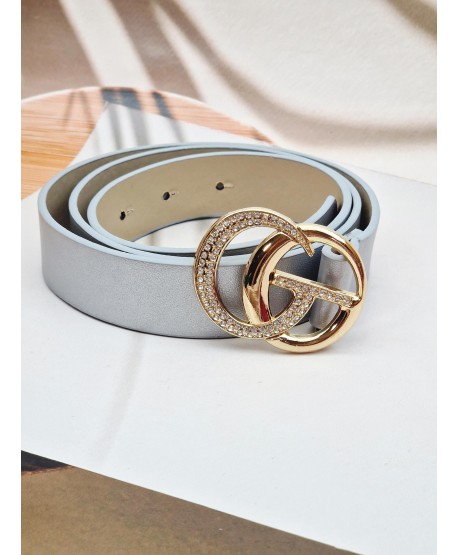 Paski do spodni z klamrą z kółeczkami i kryształkami