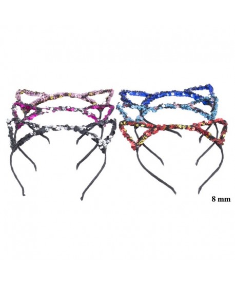 Opaska z uszami kotka z cekinami - kolory