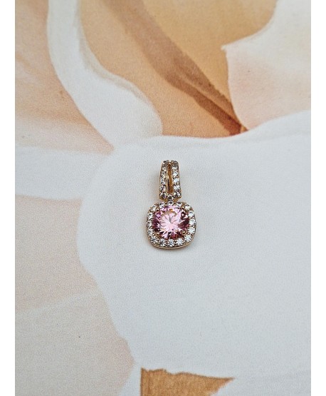 Zawieszka stal złota klasyczna cyrkonia z kolorem