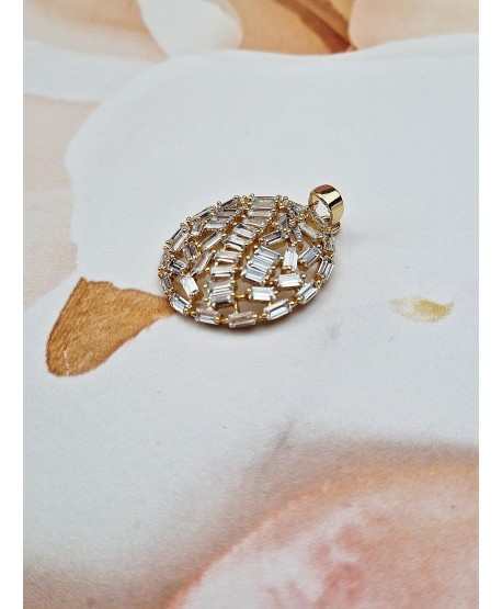 Zawieszka stal złote kółeczko z cyrkoniami