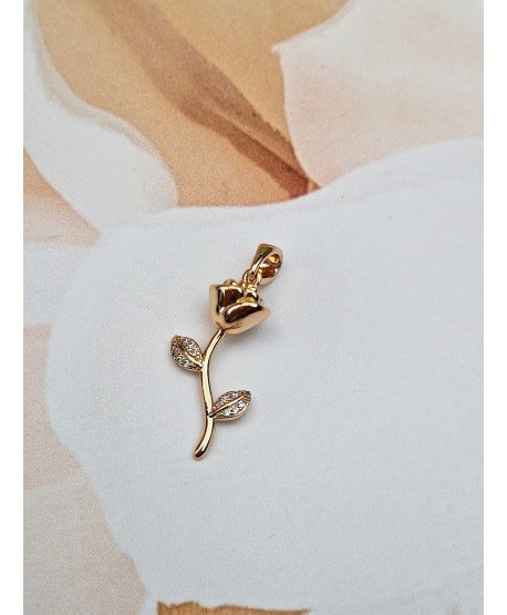 Zawieszka stal złota róża