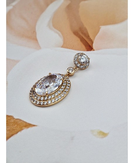 Zawieszka stal złota owalna bogato zdobiona