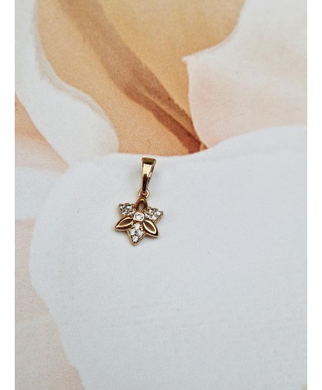 Zawieszka stal złoty uroczy kwiatuszek