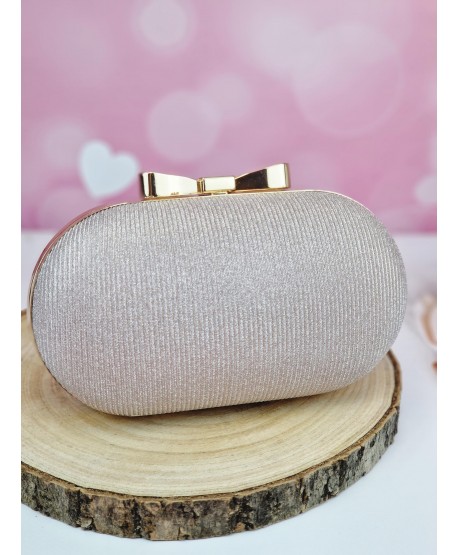 Torebka puzderko z brokatem szampan