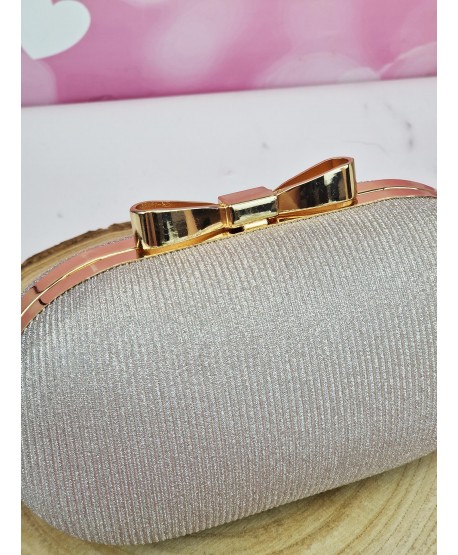 Torebka puzderko z brokatem szampan