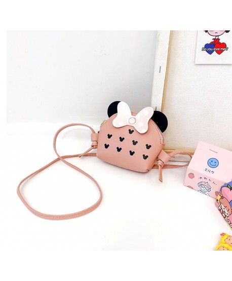 Torebeczka różowa z kokardką i myszkami