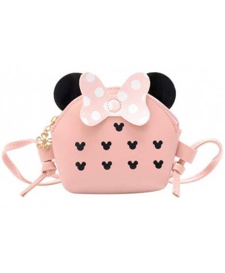 Torebeczka różowa z kokardką i myszkami