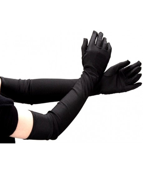 Rękawiczki satynowe czarne długie