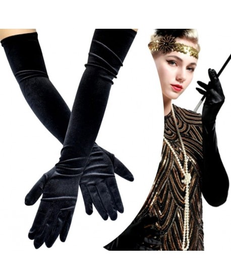 Rękawiczki satynowe czarne długie