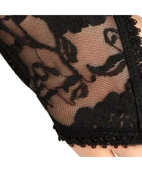 Rękawiczki koronkowe czarne długie