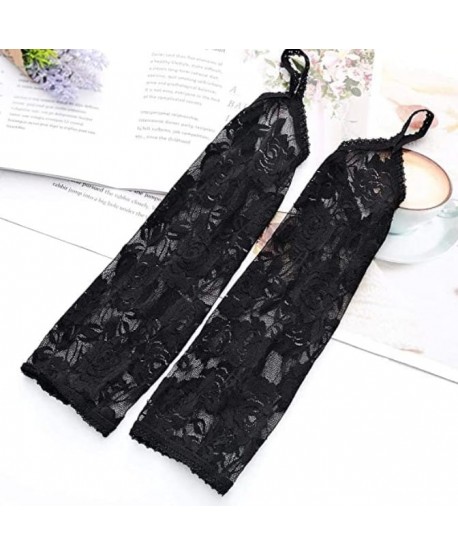 Rękawiczki koronkowe czarne długie