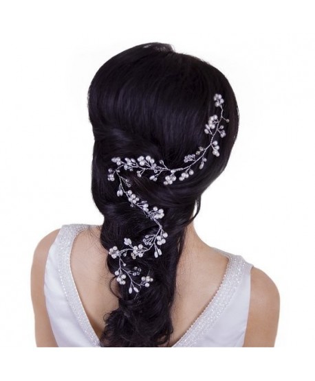 Ozdoba do włosów długie perły z kryształkami