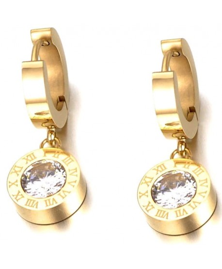 Kolczyki stal cyrkonia na kółeczku